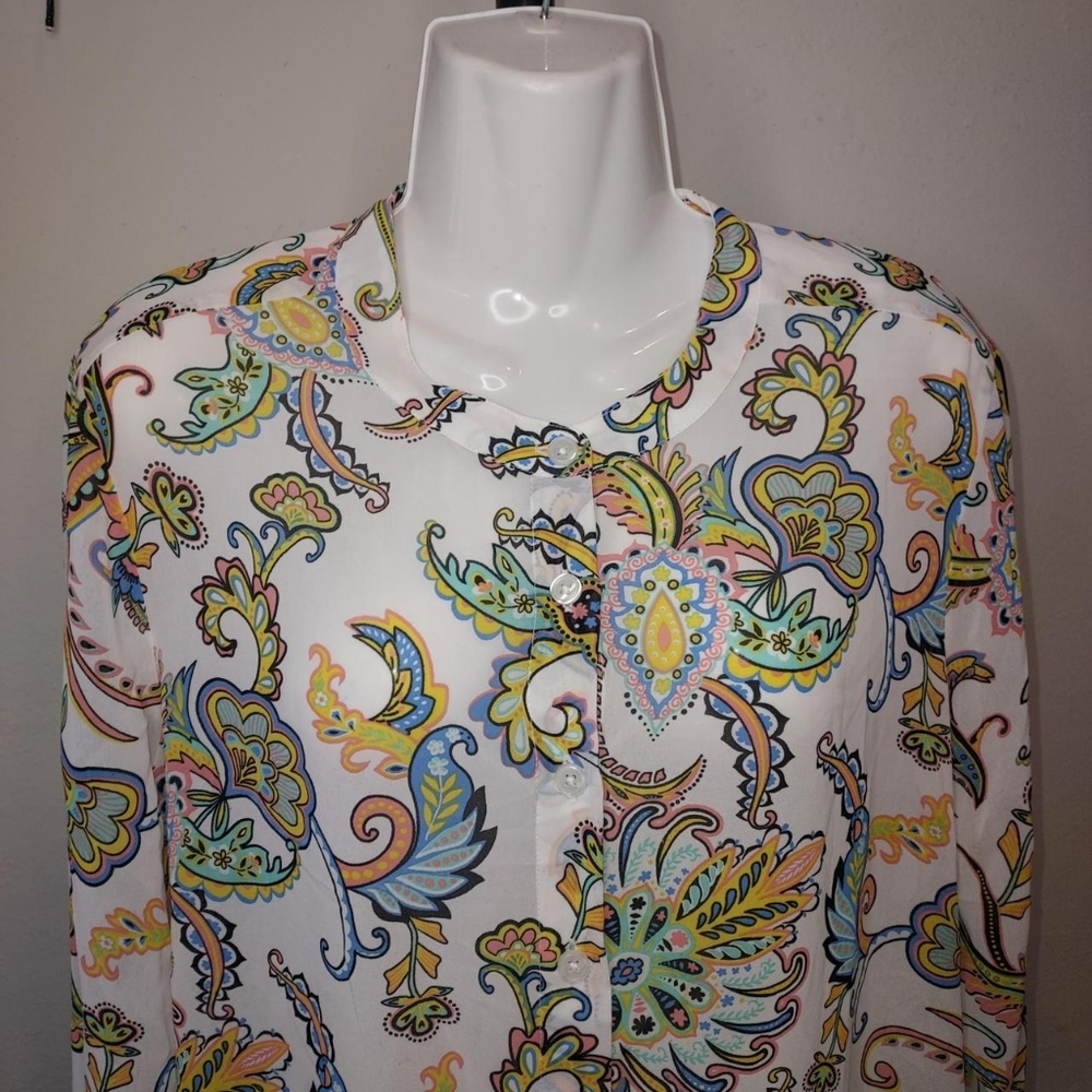 Jessica London Sheer Button-Up Blouse, NWOT, Size: 2X.